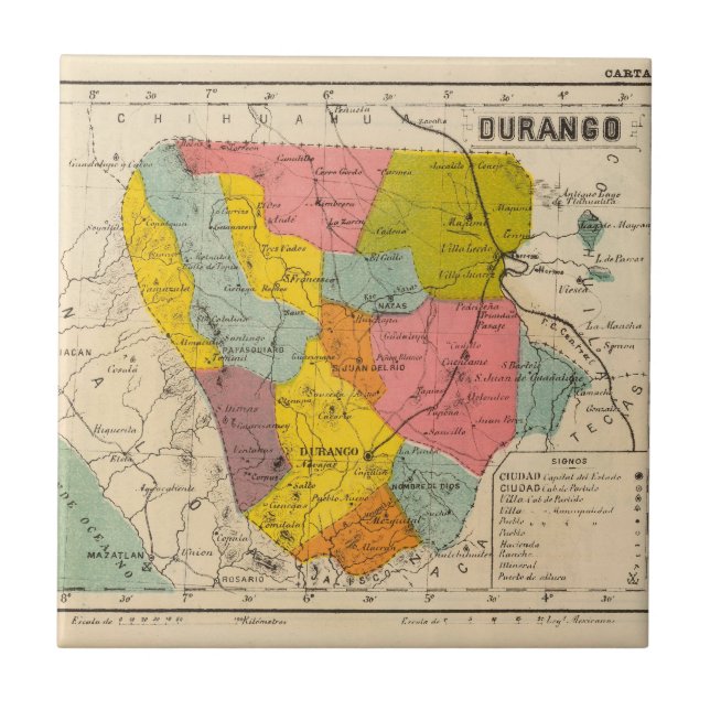 Durango Mexico Kakelplatta (Framsidan)
