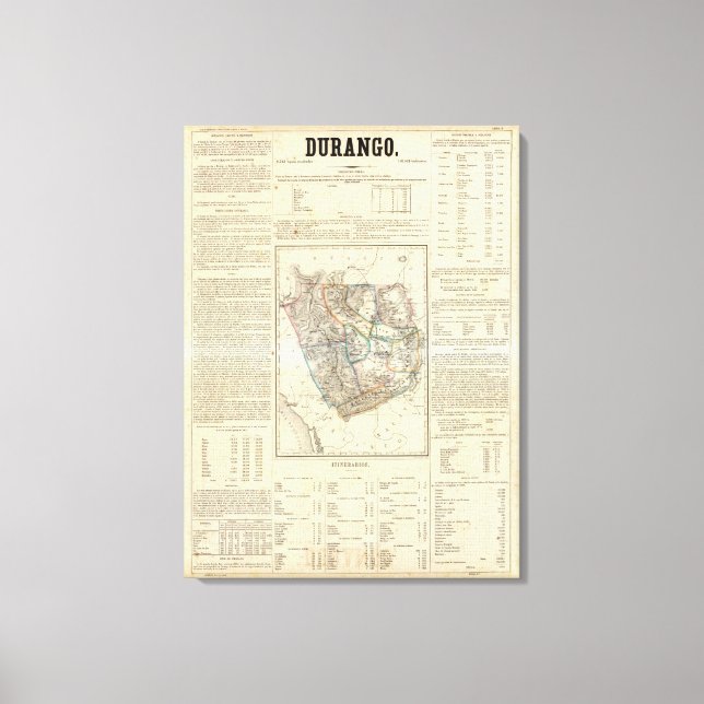 Durango, Mexiko Canvastryck (Framsida)