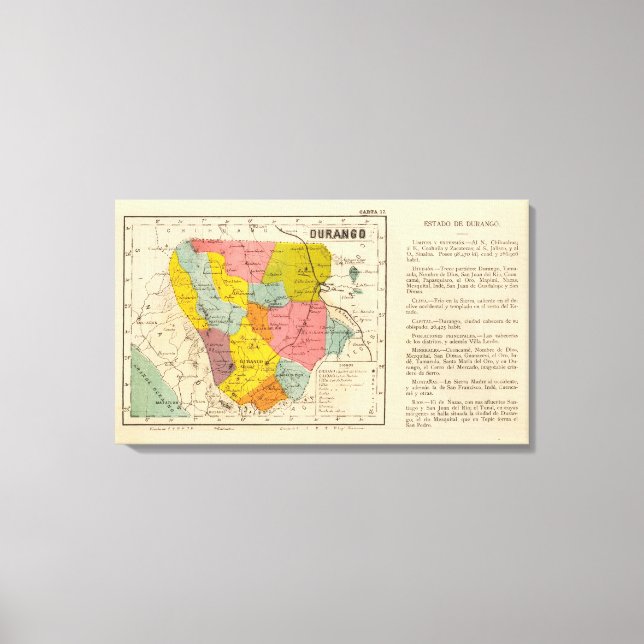 Durango, Mexiko Canvastryck (Framsida)