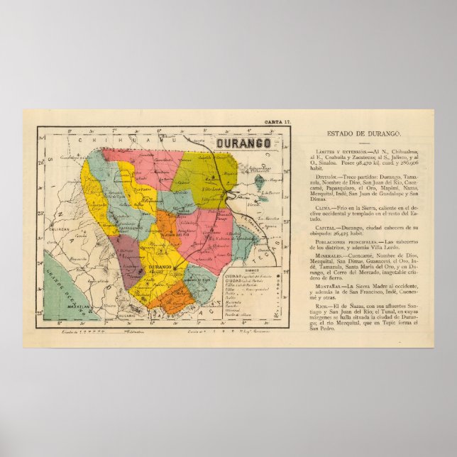 Durango, Mexiko Poster (Framsidan)