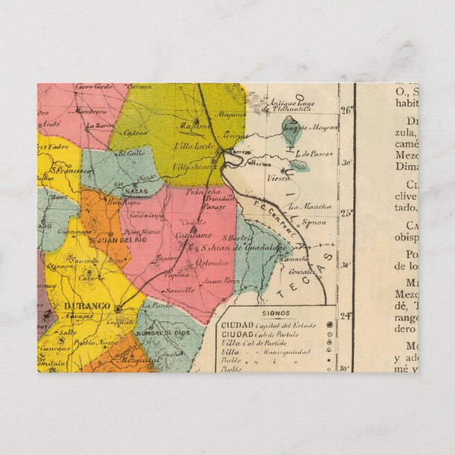 Durango, Mexiko Vykort (Framsida)