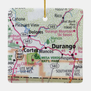 Durango och Cortez CO Julgransprydnad Keramik
