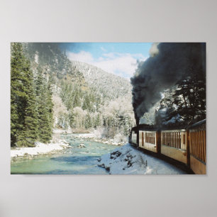 Durango Silverton järnväg i vintern Poster