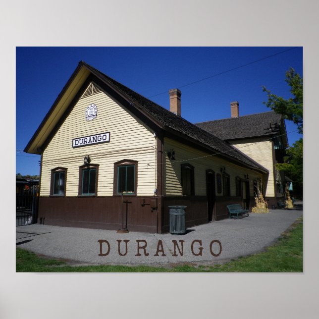 Durango & Silverton järnvägsstation Durango Colora Poster (Framsidan)