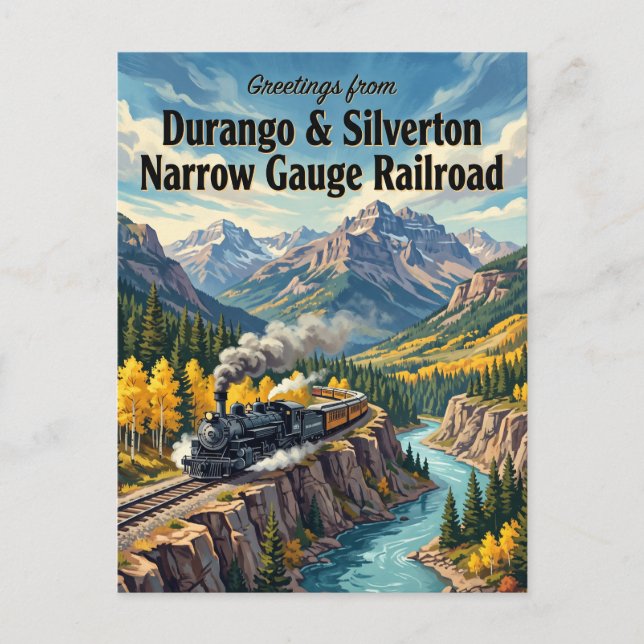 Durango & Silverton Narrow Gauge Railroad Colorado Vykort (Framsida)