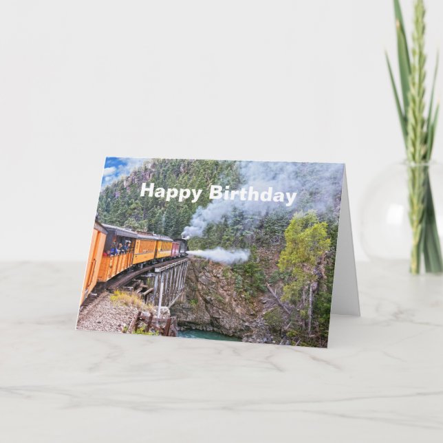 Durango & Silverton Railroad lokomotiv på bro Kort (Framsida)