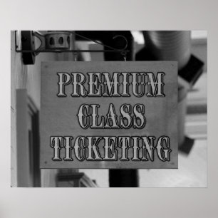 Durango & Silverton Railroad Ticketing Sign B/W Poster