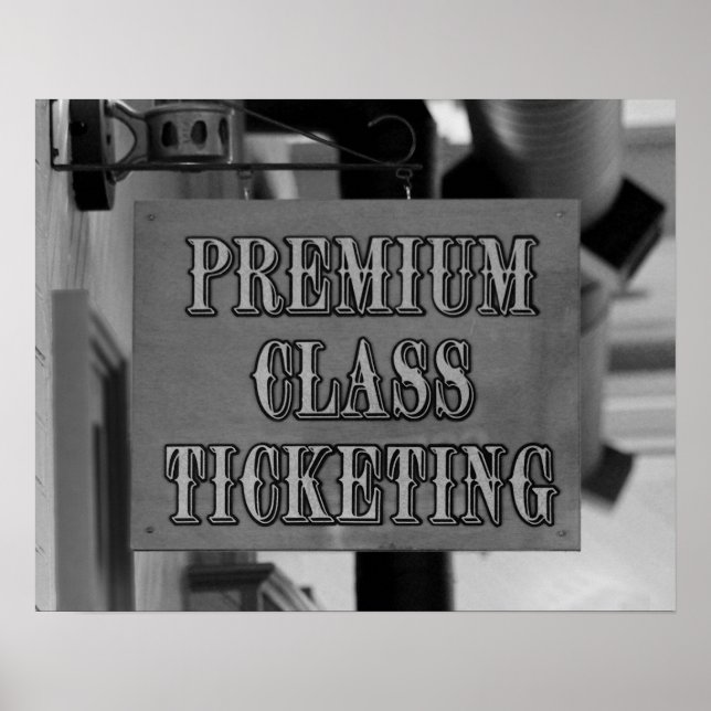 Durango & Silverton Railroad Ticketing Sign B/W Poster (Framsidan)