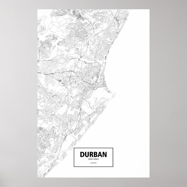 Durban, södra Afrikan (svart på vitt) Poster (Framsidan)