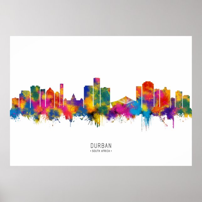 Durban South Afrika Skyline Poster (Framsidan)