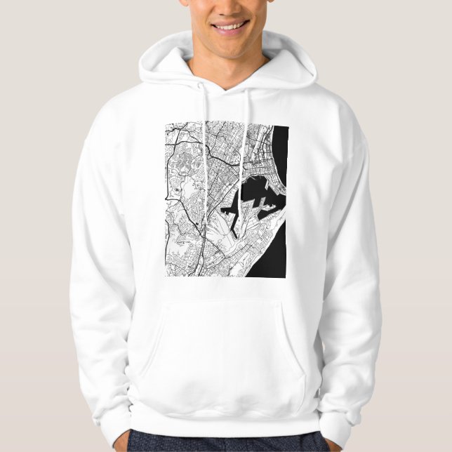 Durban Sydafrika Karta Hoodie (Framsida)