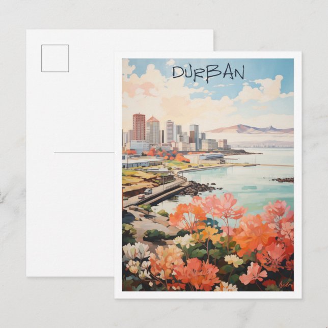 Durban Sydafrika Resaestetik Vykort (Fram/baksida)