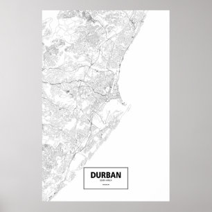 Durban Sydafrika (svarten på vit) Poster