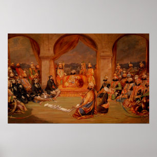 Durbar vid Udaipur, Rajasthan, 1855 Poster