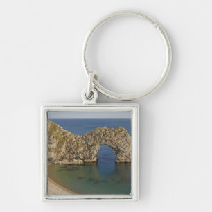 Durdle Door-bågen, Jurassic Coast världsarv 3 Fyrkantig Silverfärgad Nyckelring