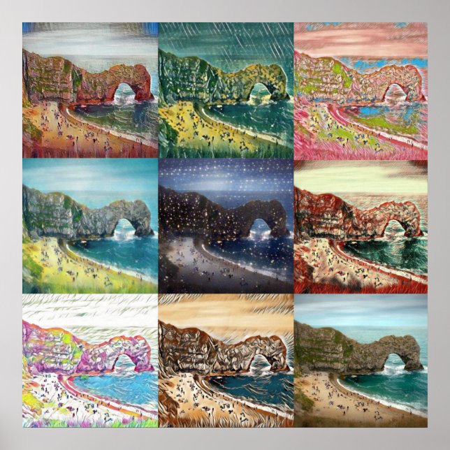 Durdle Door, Dorset, England Collage Poster (Framsidan)