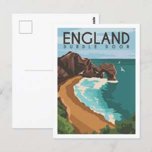Durdle Door England UK Travel Ställe Illustration Vykort