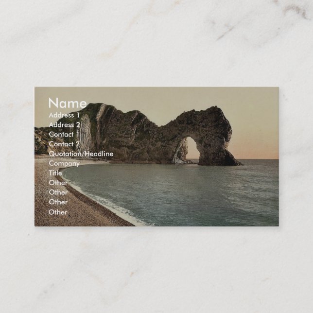 Durdle Door, Lulworth, England Classic Photochrom Visitkort (Framsida)