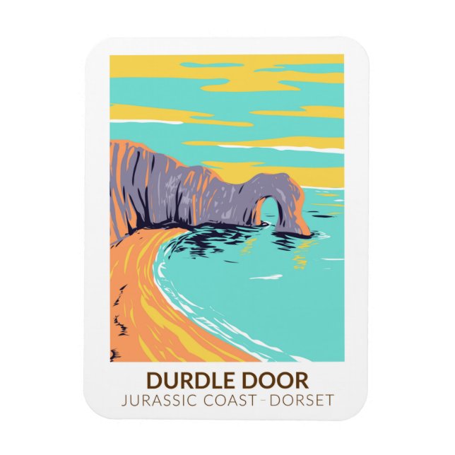 Durdle Door on Jurassic Kusten i Dorset England Magnet (Vertikal)