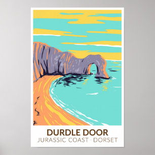 Durdle Door on Jurassic Kusten i Dorset England Poster