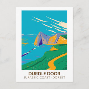 Durdle Door on Man Bay i Krig i Dorset England Vykort