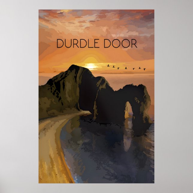 Durdle Door Resemålningaffisch Poster (Framsidan)