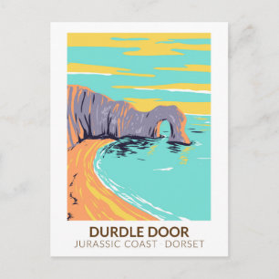 Durdle Door vid Jurassic Coast i Dorset England Vykort
