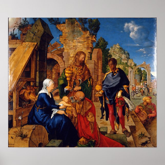 Dürer - De vise männen hyllar Jesusbarnet Poster (Framsidan)