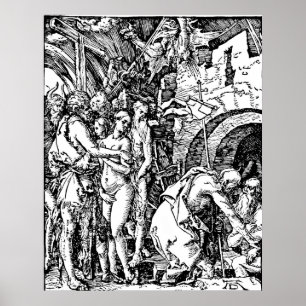 Durer etsningnedstigning in i helvete poster