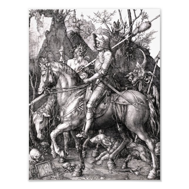 Durer Knight Death och Djävulen Fototryck (Framsidan)