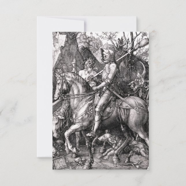 Durer Knight Death och Djävulen inbjuds Inbjudningar (Framsida)