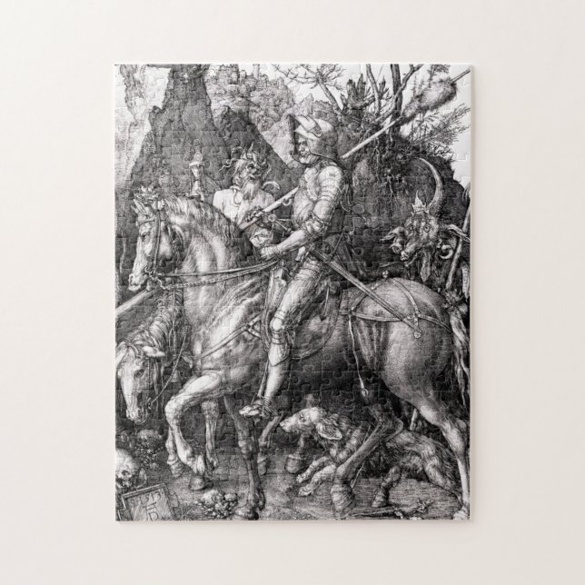 Durer Knight Death och Djävulen Puzzle Pussel (Vertikal)
