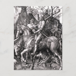 Durer Knight Death och Djävulen vycard Vykort