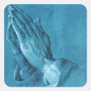 Durer Praying Händer Fyrkantigt Klistermärke
