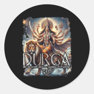 Durga Goddess Krig Hindu Mythology Devi Shakti Runt Klistermärke