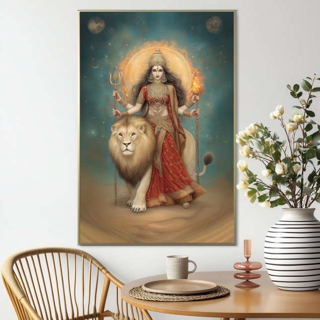 Durga Hinduisk gudinna för styrka och skydd Poster (Skapare uppladdad)