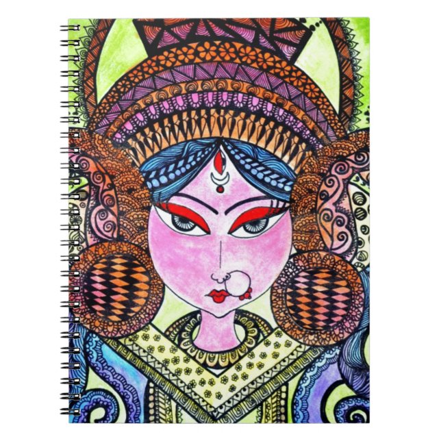 Durga Maa Anteckningsbok Med Spiral (Framsidan)