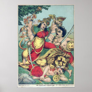 Durga, mördare av buffeldemon (hinduisk mytologi) poster