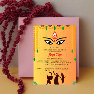 Durga Puja Navratri Bengali Inbjudningar