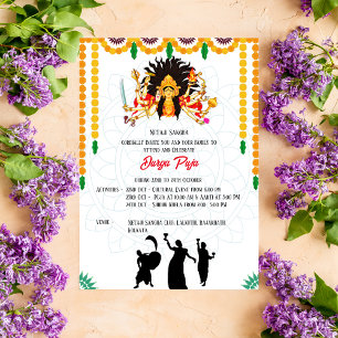 Durga Puja Navratri Bengali Inbjudningar