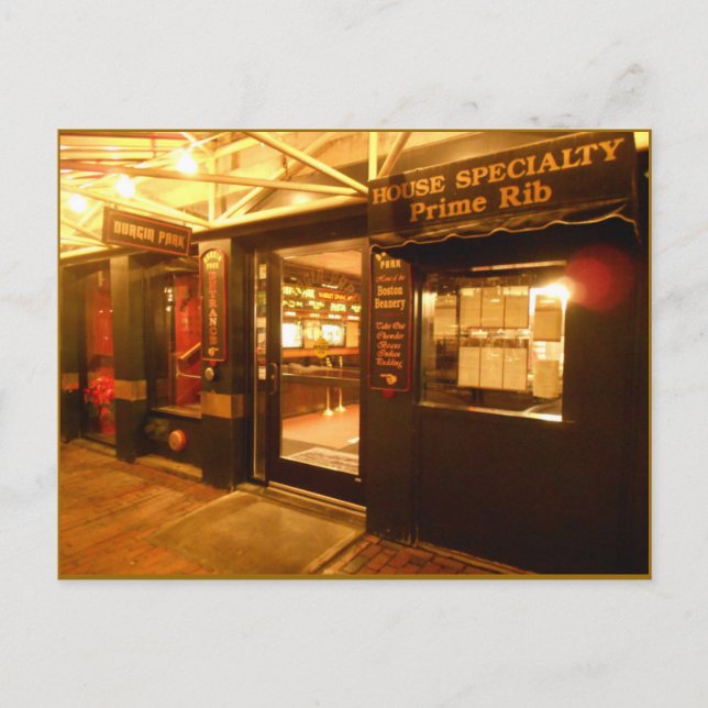 Durgin parkerar Boston Beanery Vykort (Framsida)