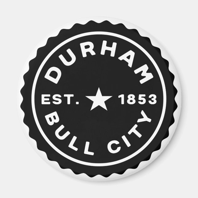 Durham Bull City Date Button Magnet (Framsidan)