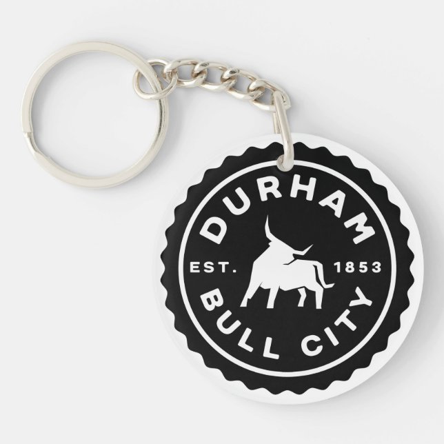 Durham Bull City Round Seal Acrylic Keychain (Framsidan)
