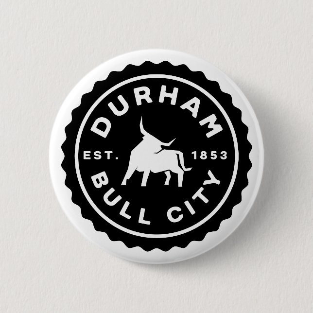 Durham Bull City Round Seal Button Knapp (Framsida)