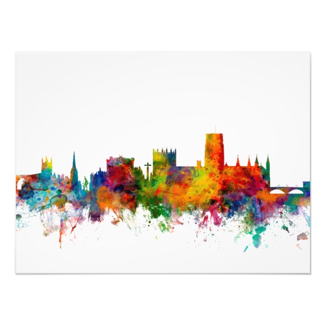 Durham England Skyline Cityscape Fototryck (Framsidan)