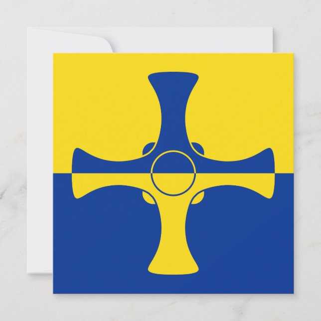 Durham Flagga (Förenade kungariket) Kort (Framsida)