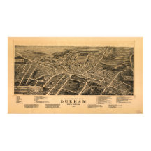 Durham N. Carolina 1891 Antique Panoramic Karta