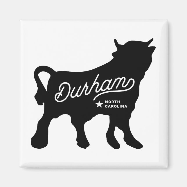 Durham NC Bull Square Magnet (Framsidan)