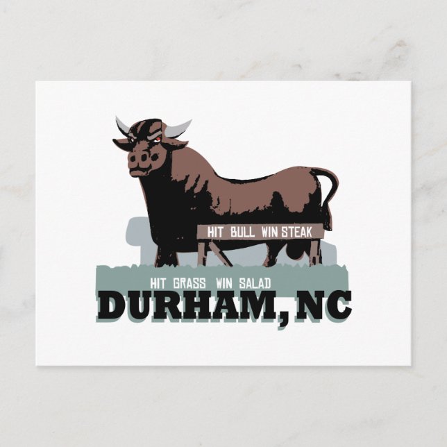 Durham NC Bull Vykort (Framsida)