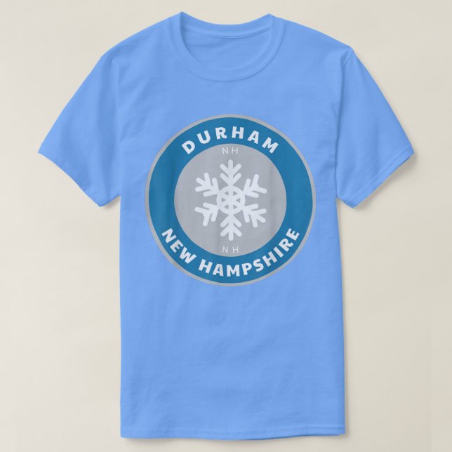 Durham New Hampshire NE Winter Snö Snowflake Souv T Shirt (Design framsida)